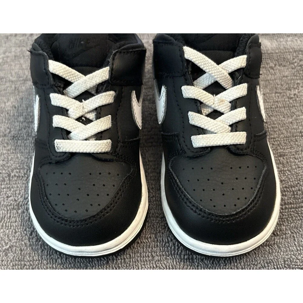 Nike Dunk Low Reverse Panda Black White TD Sneakers Toddler Size 7C DH9761-002